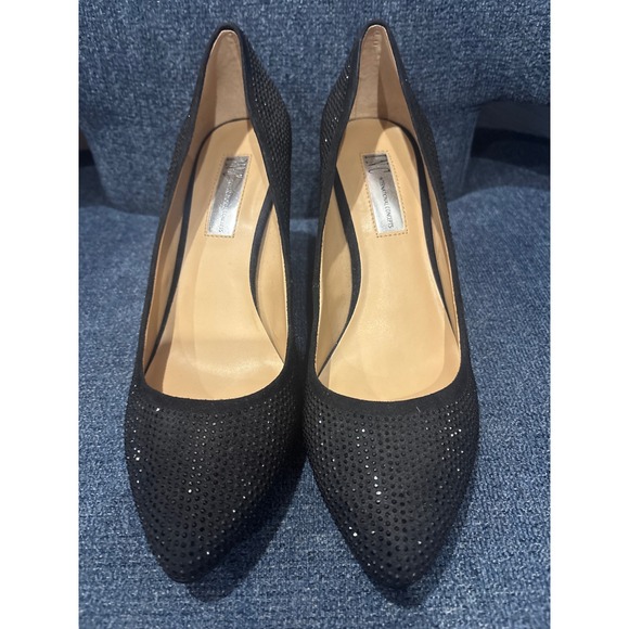 INC International Concepts Black Glitter Stiletto Heels Size 8.5M - Picture 2 of 7